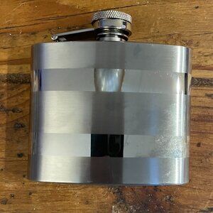 Stainless Steel 5oz Flask Things Remembered Silver Color Old Timey